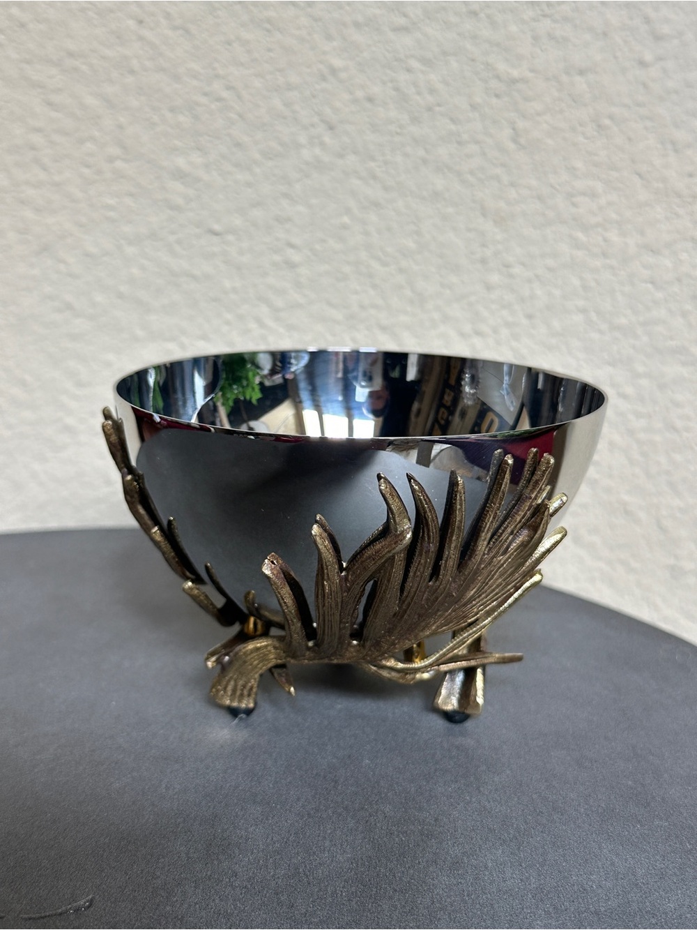 Michael Aram Small Palm Bowl Silver Gold Tone Catchall 5” Diameter - NEW